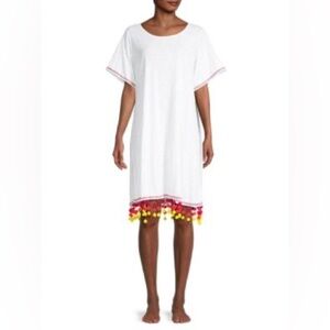 PITUSA Pom-Pom Chandelier Cover-Up T-Shirt Dress (D1)